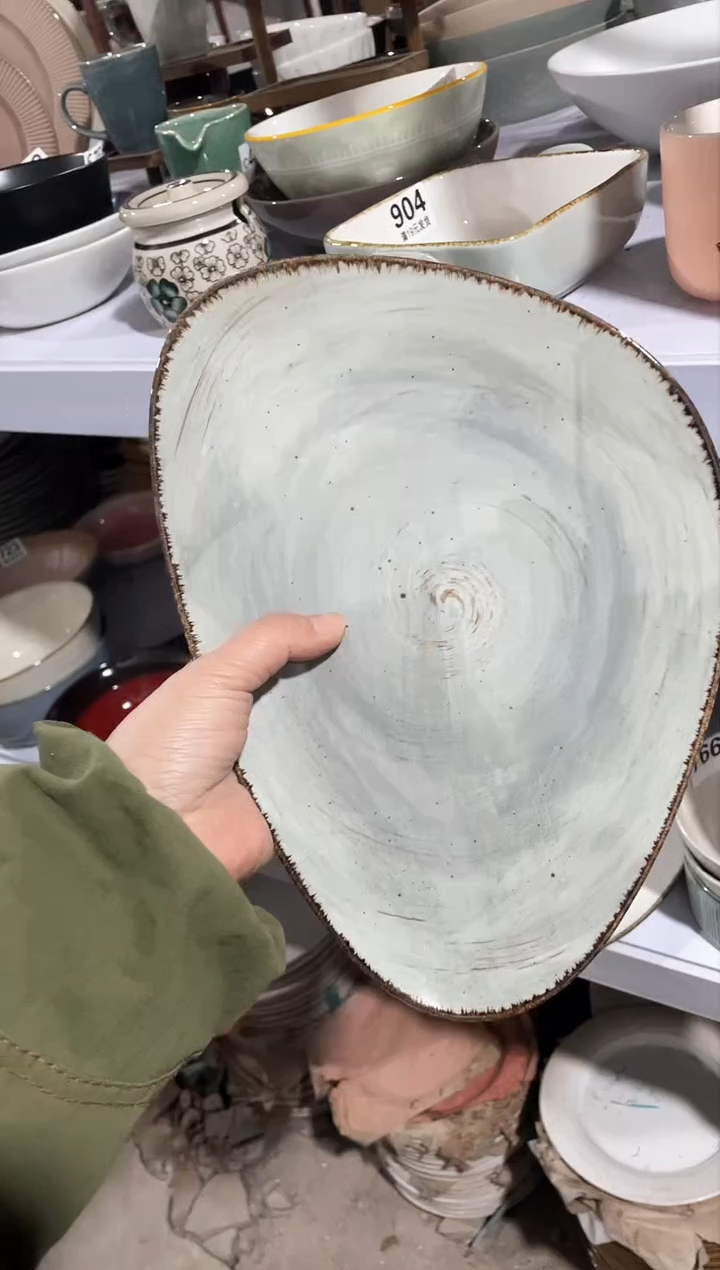 【闪购商品】碗微瑕（1个装）灰色三角大盘