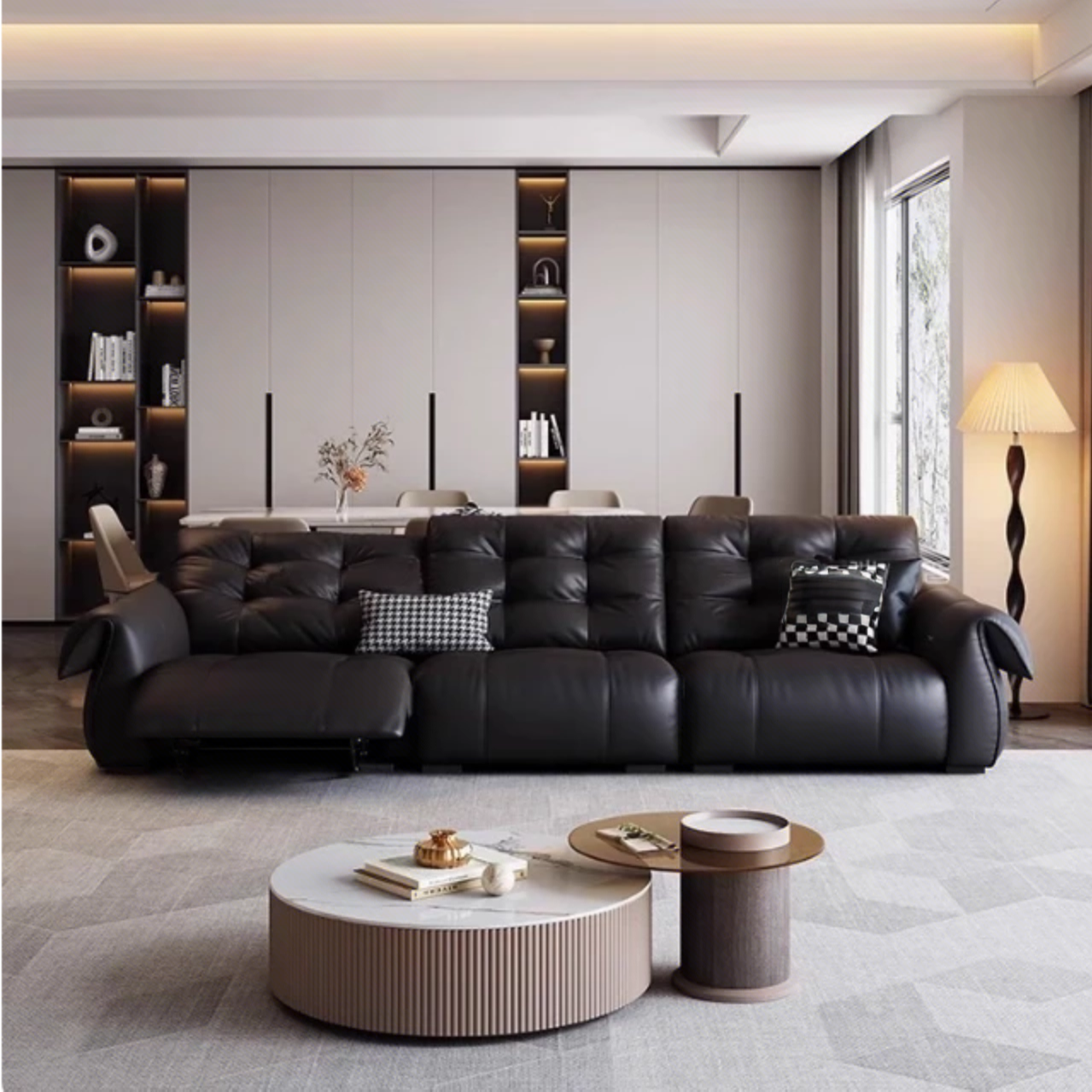 写意空间黑天鹅电动全真皮太空舱零靠墙网红沙发客厅两用沙发床