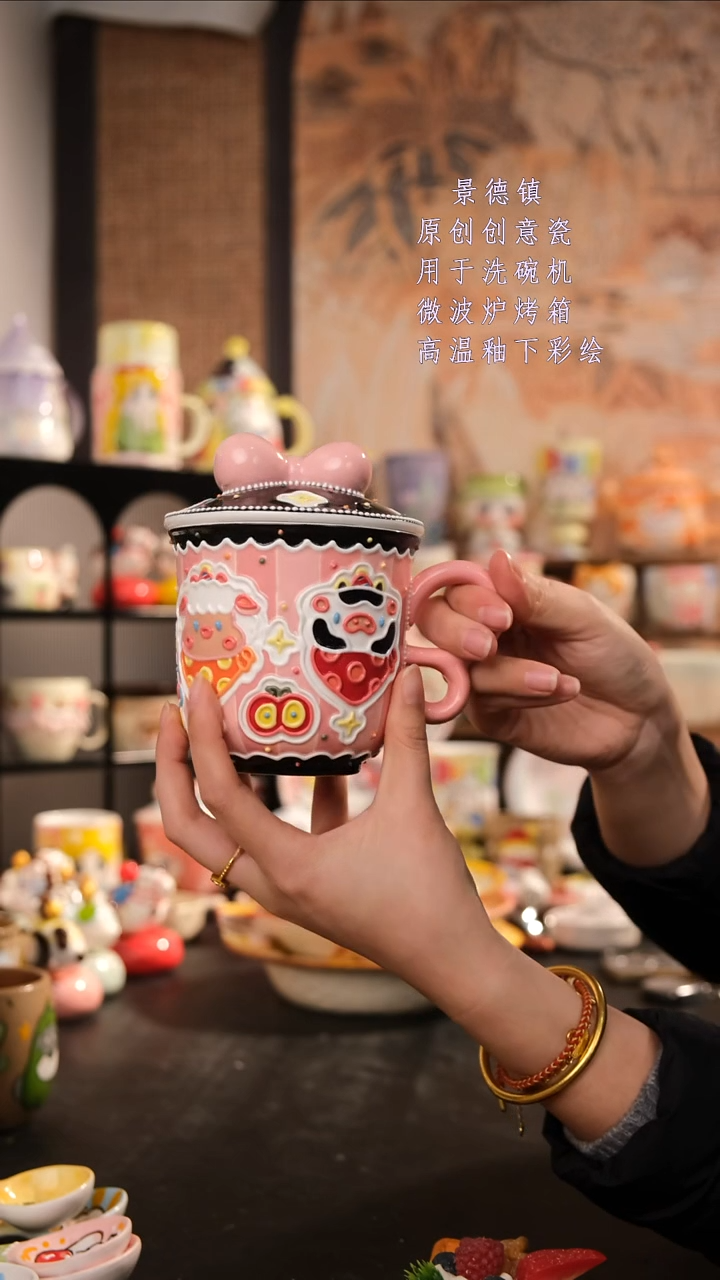 摆件陶旺的可以陶瓷手工手绘设计师款