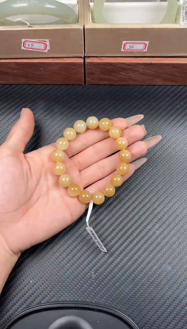 未镶嵌手串和田玉且末金山微色差卡12J