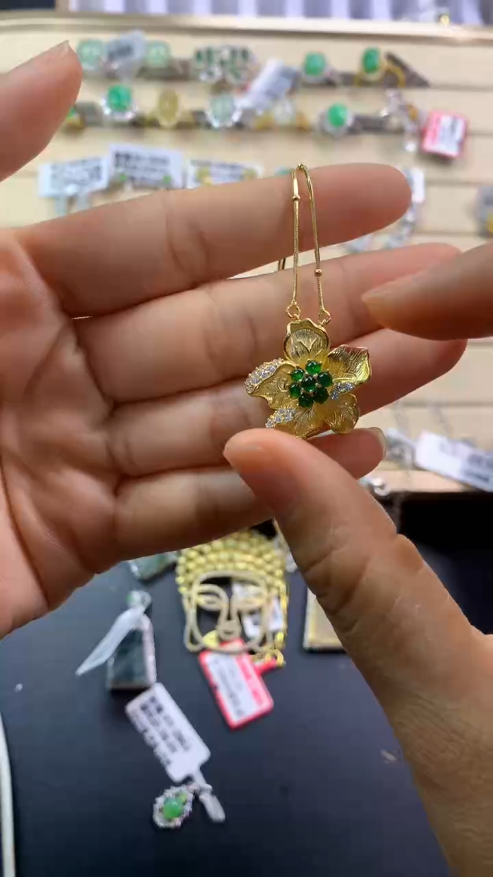 翡翠戒指银S925镶嵌翡翠 蛋面 银S925镶嵌