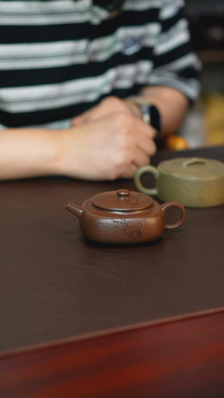茶壶紫砂小方砖紫泥150cc