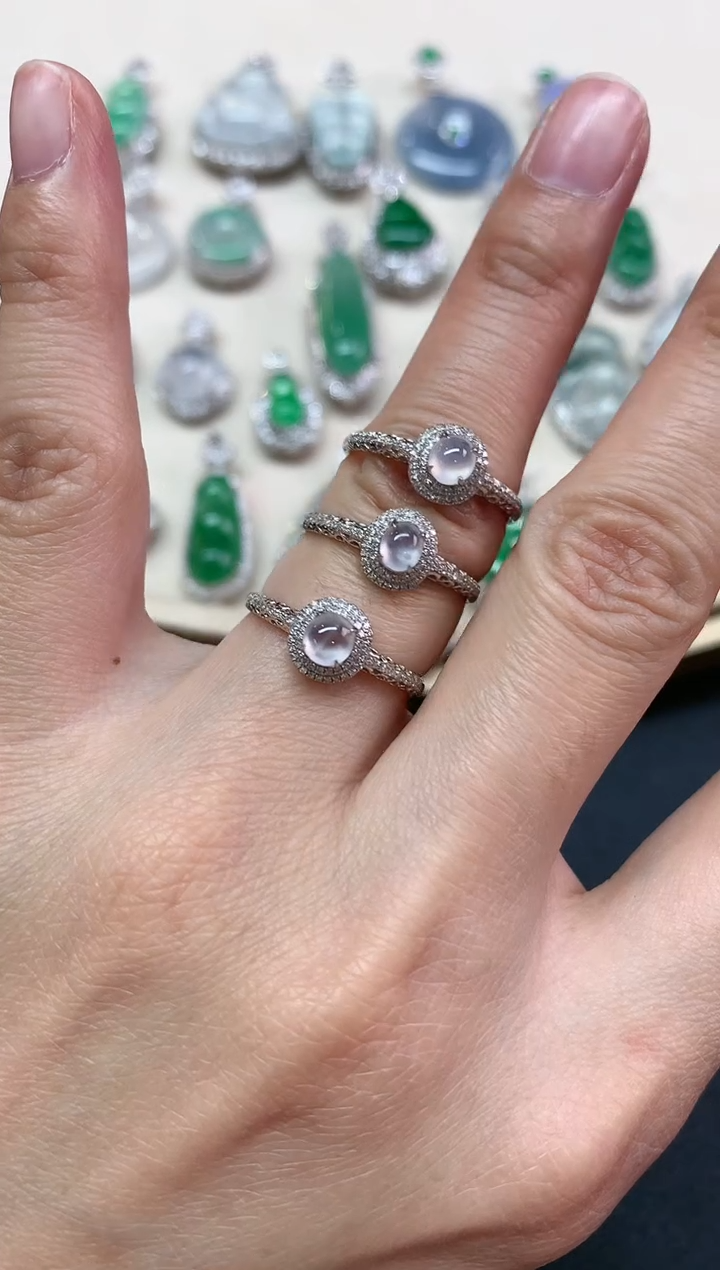 【闪购商品】翡翠戒指18K金镶嵌Q98|1999