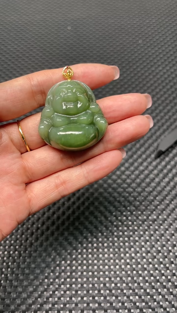 【闪购商品】和田玉吊坠18K金镶嵌多样性发1件
