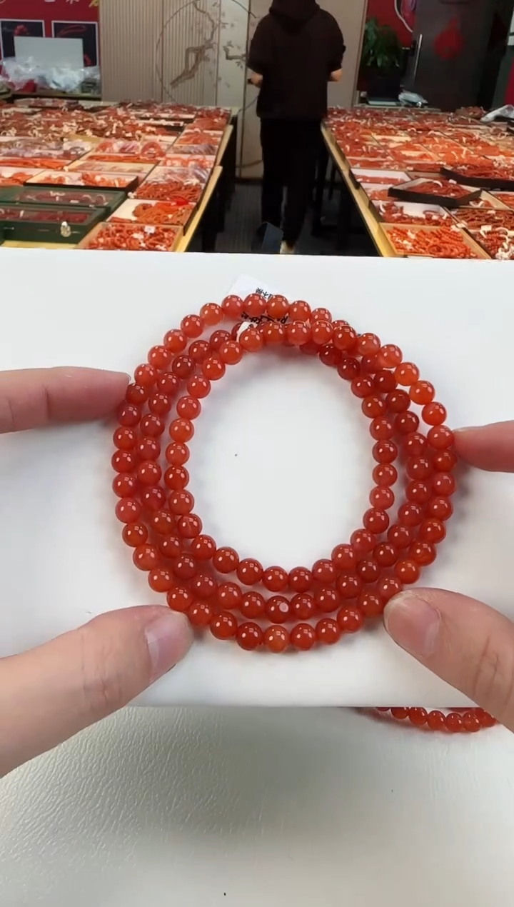 【闪购商品】南红玛瑙冰红多圈6+未镶嵌一个/条