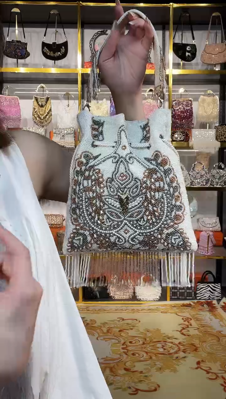 织物珠韵恒泽重工串珠手提包直播间女神专拍