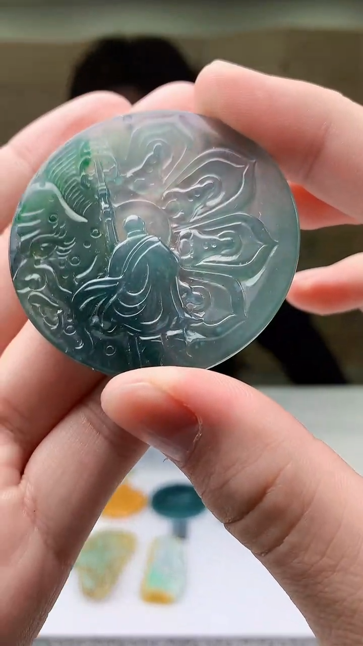 【闪购商品】定制翡翠未镶嵌5145bb-毛货挂件