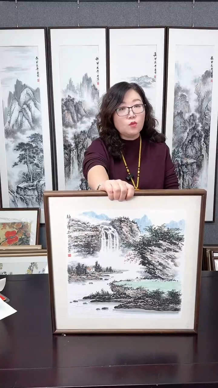 【闪购商品】国画山水实木装裱