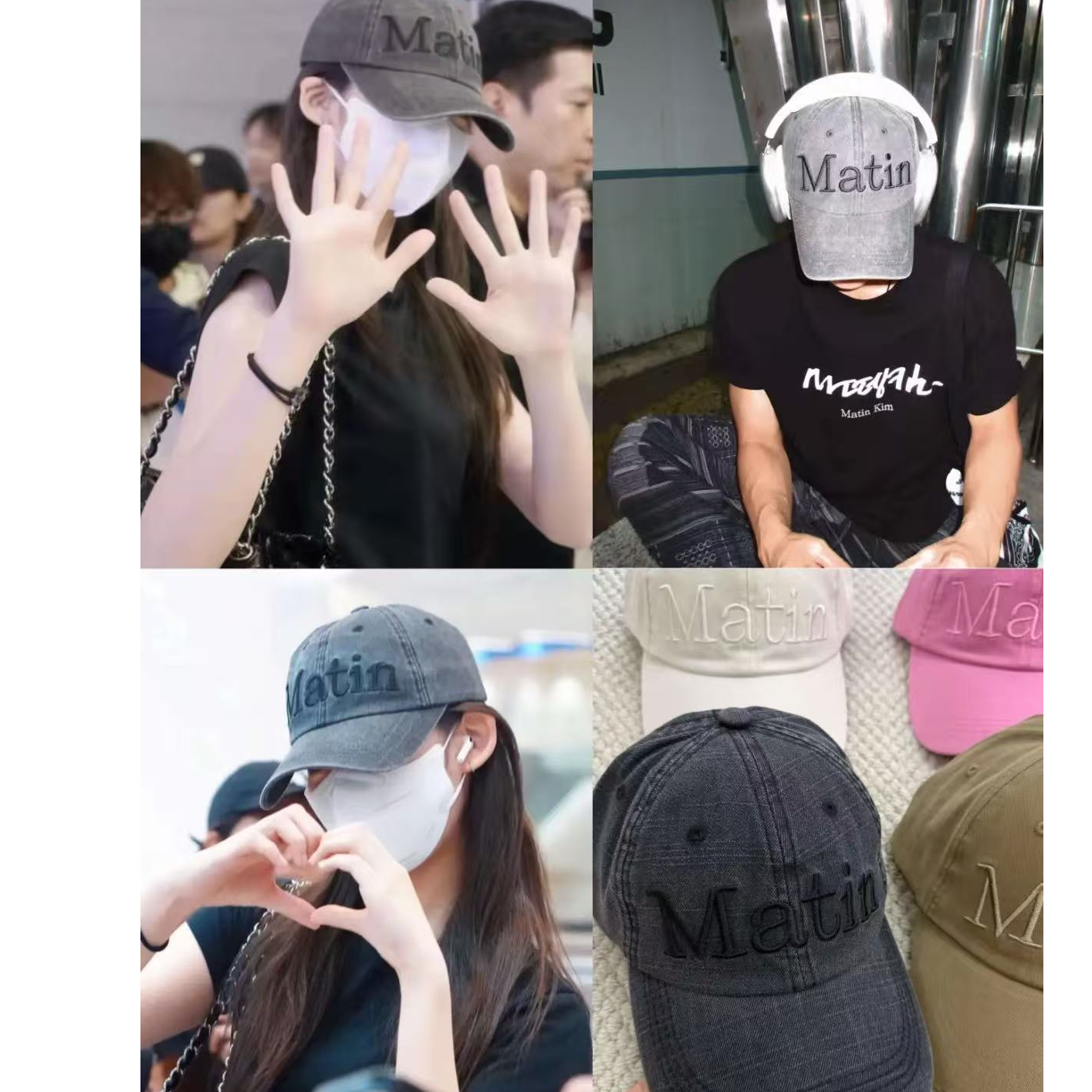 李茶仁Matin Ki 25春夏新款刺绣大标鸭舌棒球