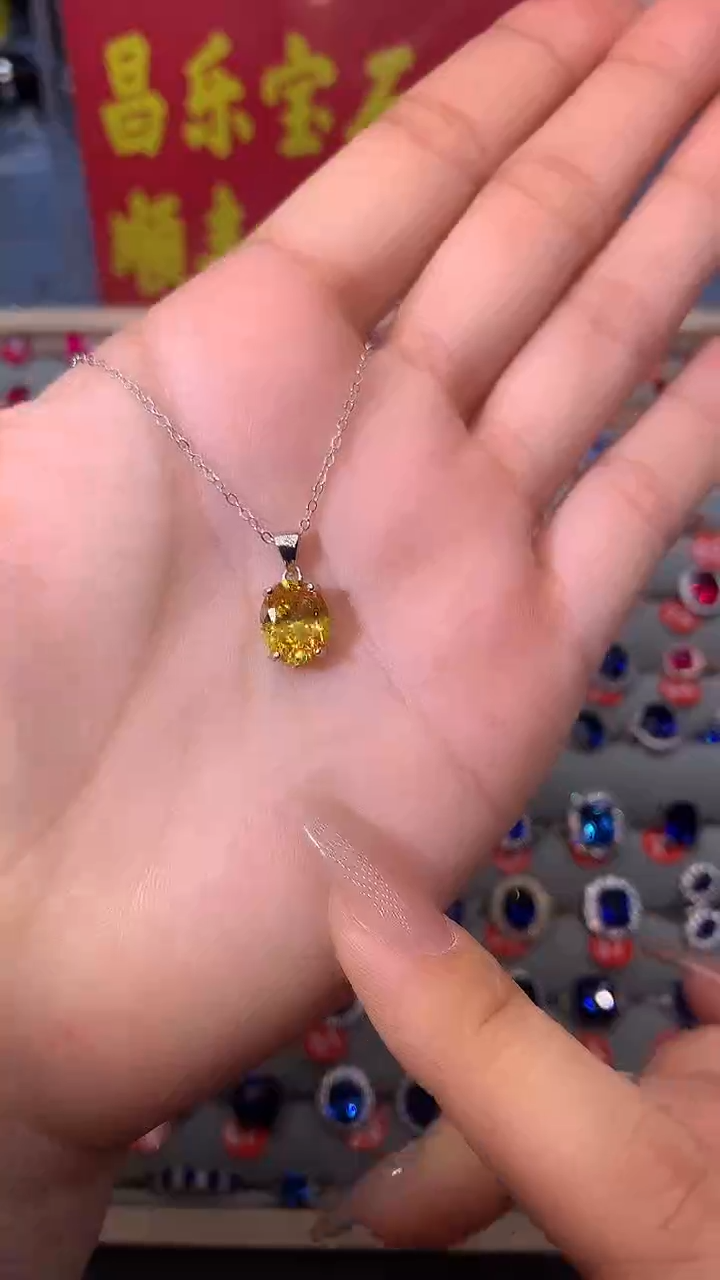 【闪购商品】黄晶吊坠(赠链)银S925镶嵌11111