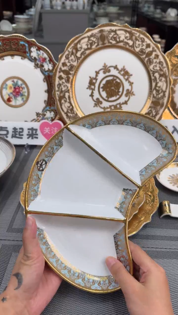 【闪购商品】瓷片三格点心盘 福利款福利款