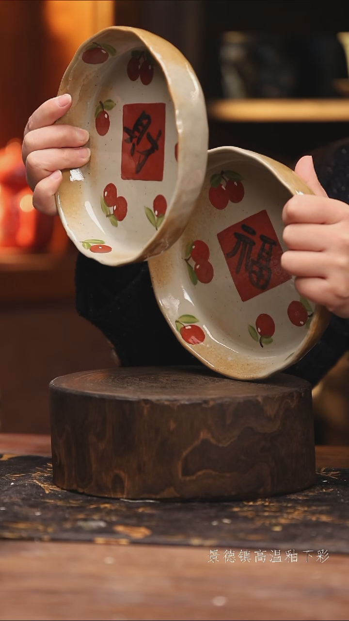 玻璃景德镇高温釉下手绘陶瓷