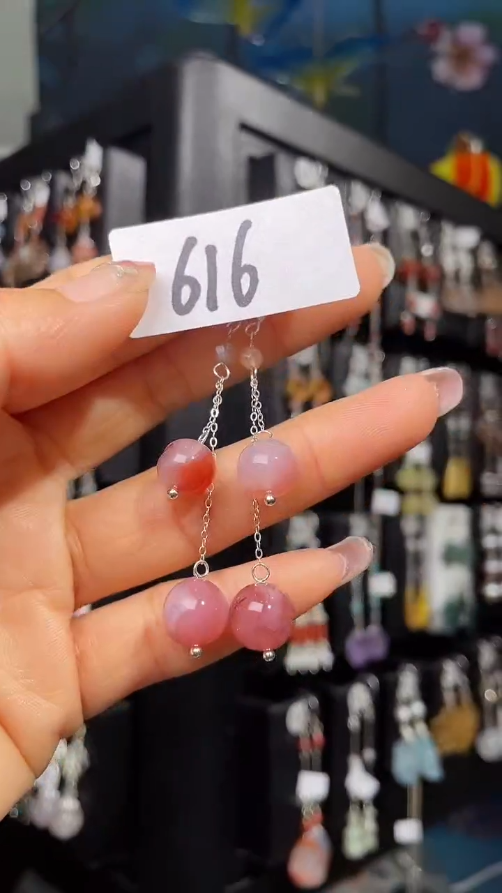 未镶嵌耳饰玛瑙/玉髓喜欢拍微瑕