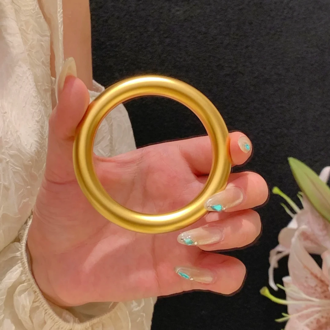 铜合金手镯 8M传承古法手镯宫廷风实心素圈手镯女