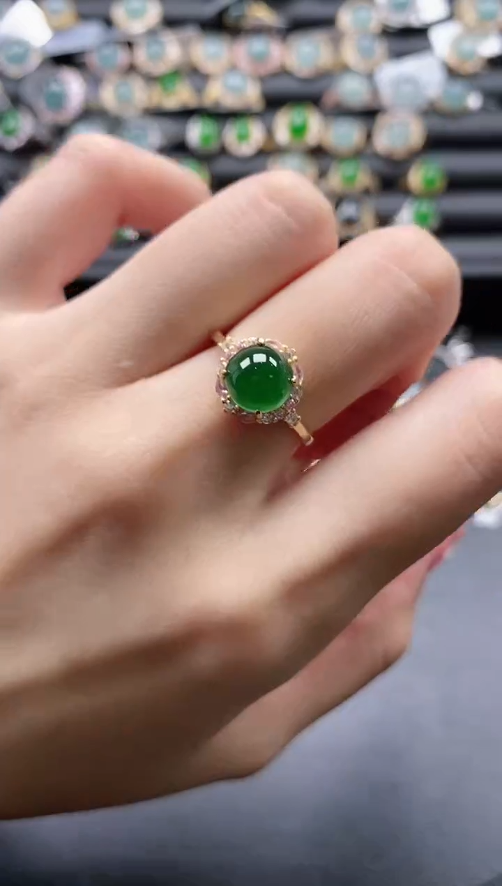 【闪购商品】翡翠戒指银S925镶嵌51511