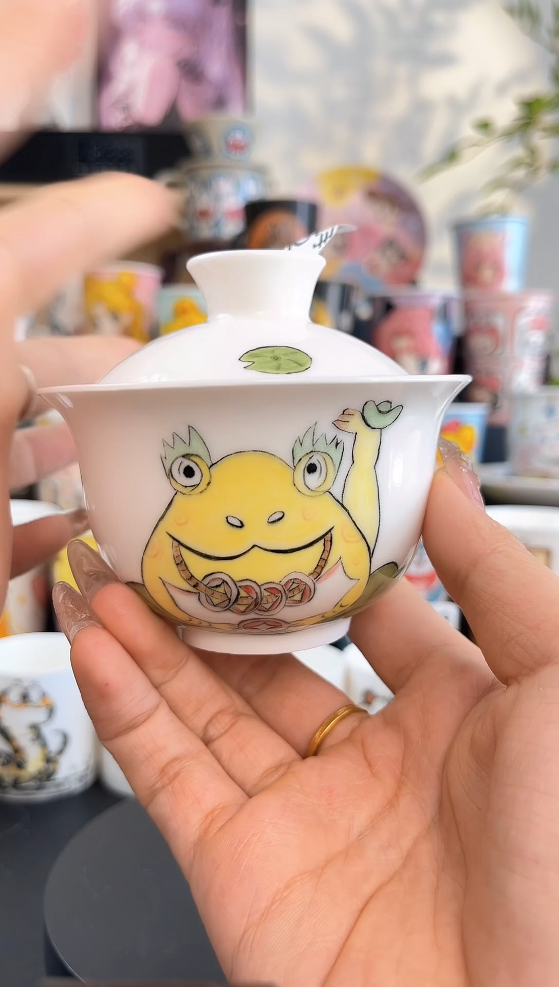 【闪购商品】摆件手工手绘陶瓷小杯杯