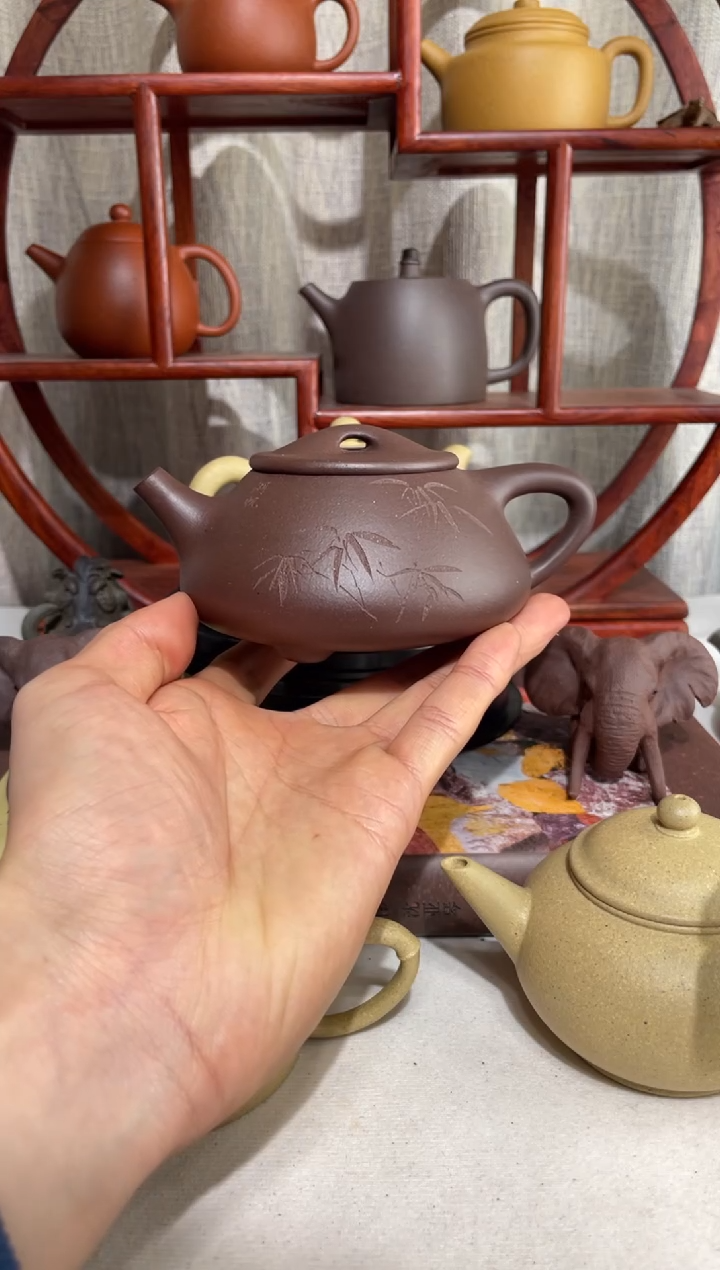 【闪购商品】紫砂茶壶封釉台西底槽青景舟石瓢230cc