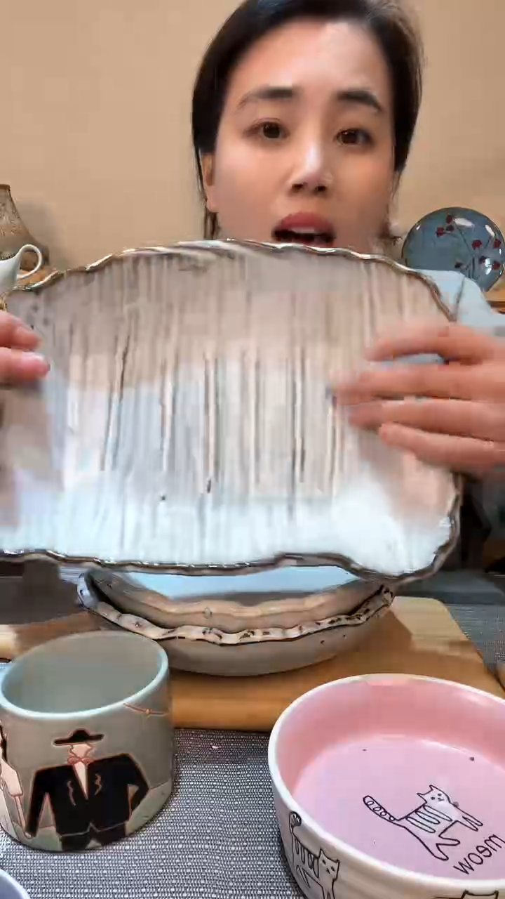 【闪购商品】瓷片瑕疵款麻点复古做旧异形长盘 介意勿拍