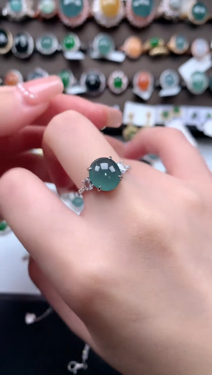 【闪购商品】翡翠戒指银S925镶嵌651241