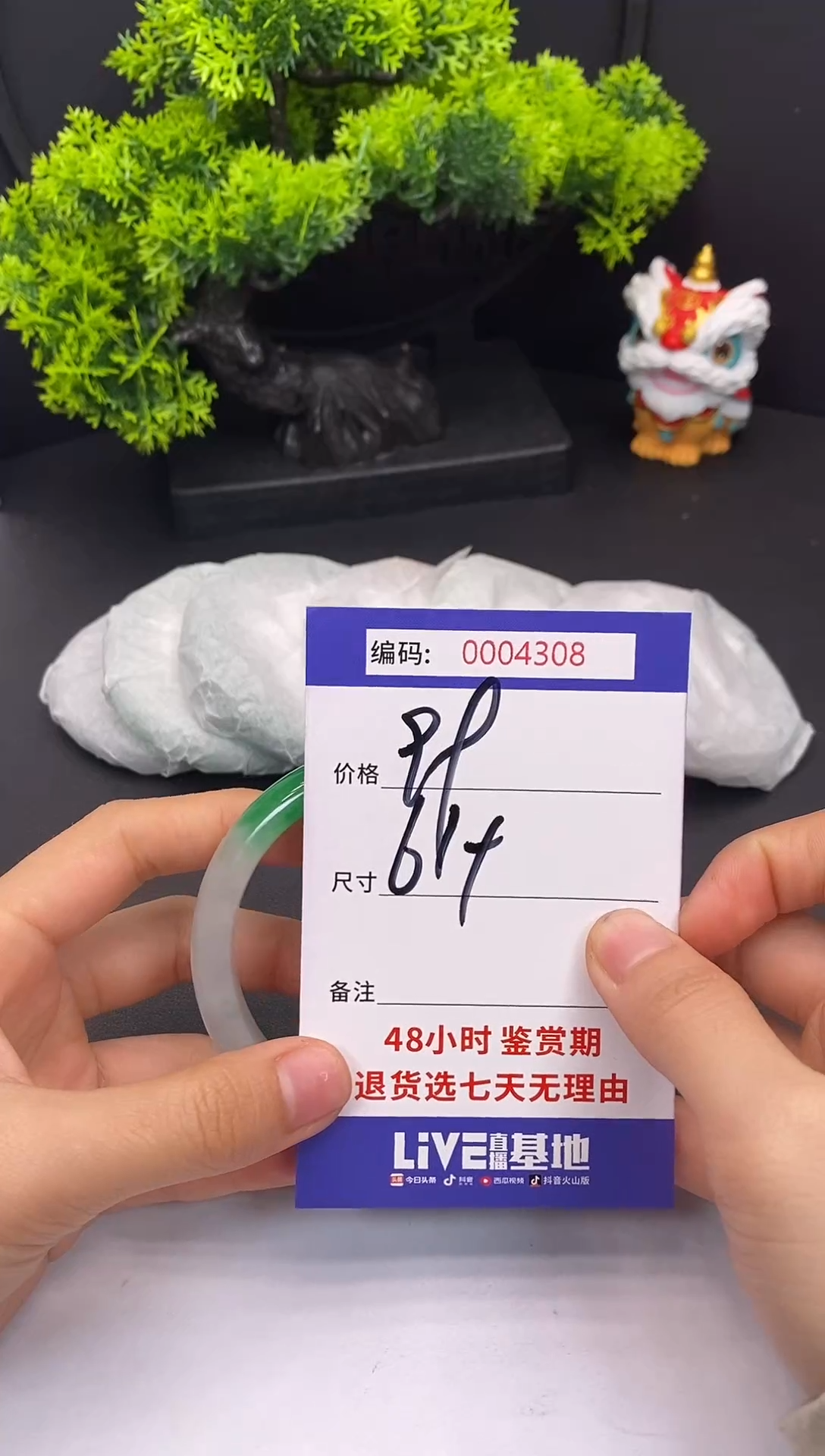 未镶嵌手镯翡翠0004308