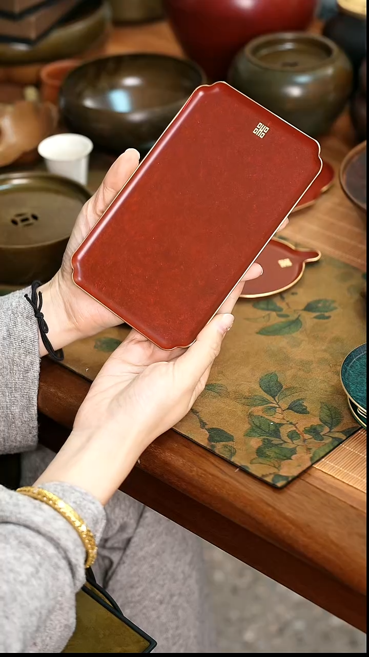 铜热着色手工长方形壶承