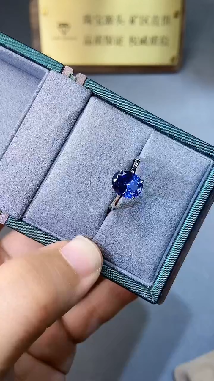 【闪购商品】蓝宝石戒指银S925镶嵌354