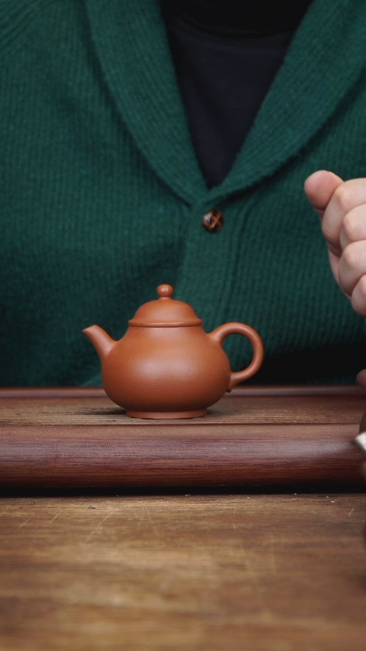 【闪购商品】紫砂茶壶150ml 摹古潘壶 赵庄朱泥