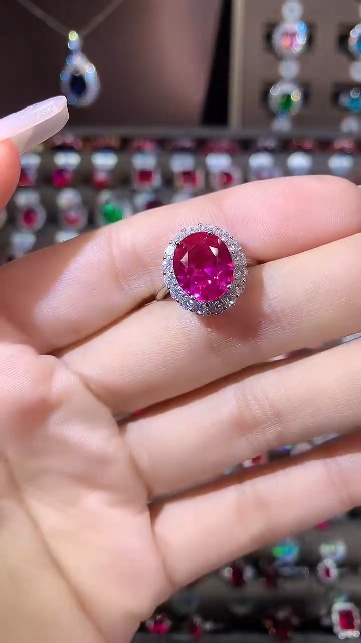 无925银粉色戒指