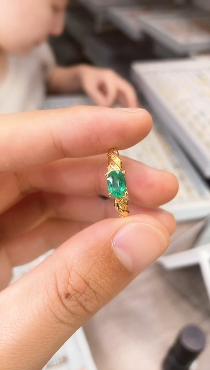 【闪购商品】祖母绿戒指银S925镶嵌09