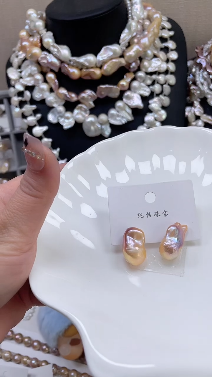 未镶嵌耳饰淡水珍珠【纯恬饰品】