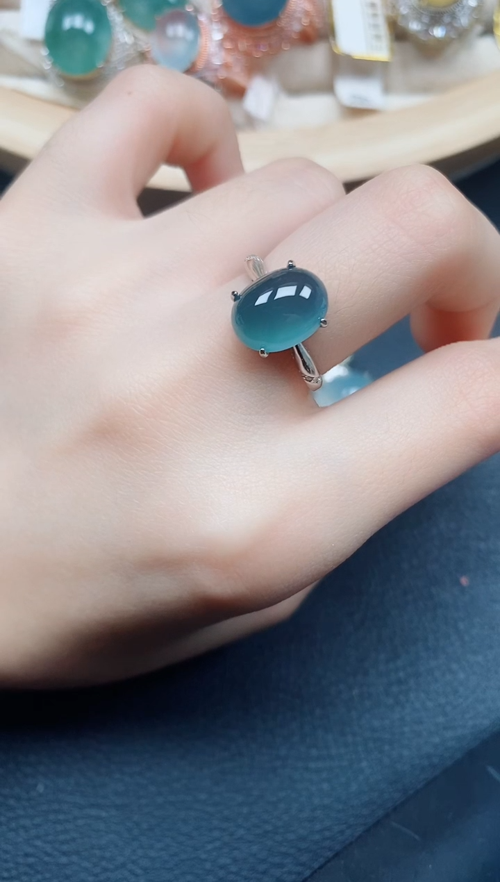 【闪购商品】翡翠戒指银S925镶嵌翡翠