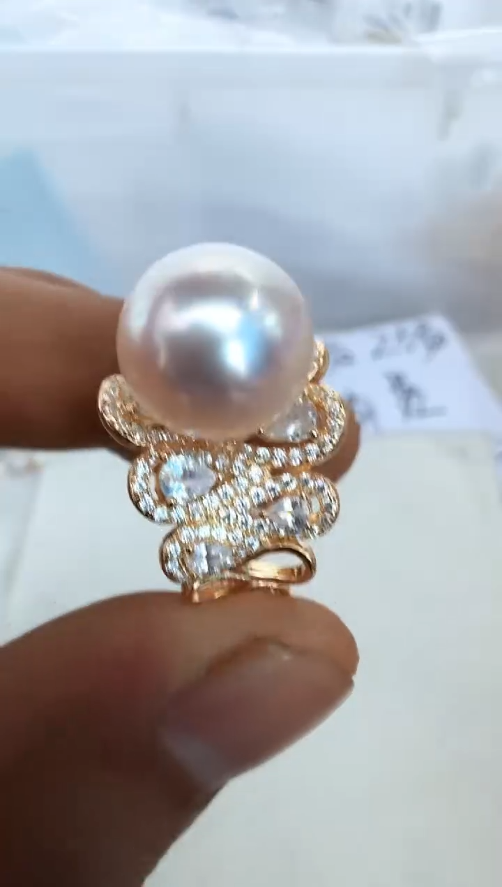 【闪购商品】海水珍珠戒指银S925镶嵌戒指