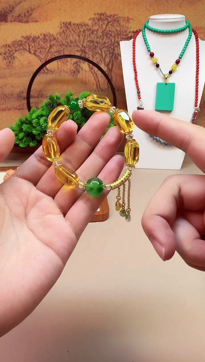 水晶手链14K金镶嵌S117