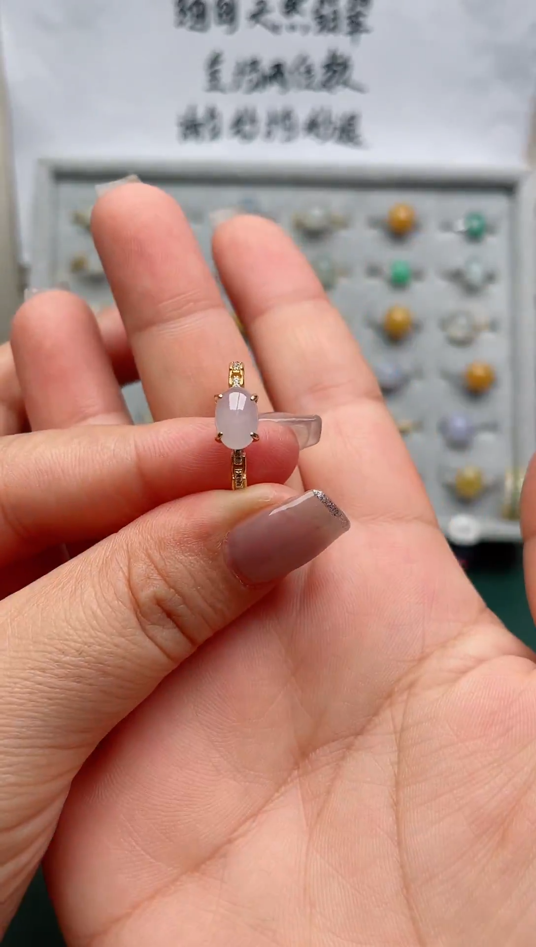 翡翠戒指银S925镶嵌.