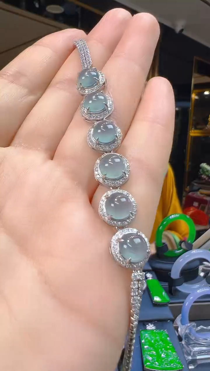 银S925镶嵌手链翡翠150 (多样性发货发其一)