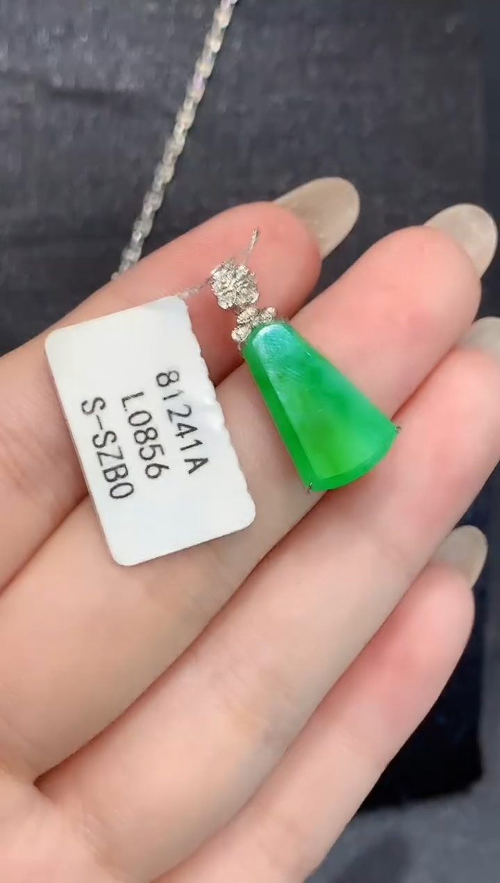 吊坠(不含链)18K金镶嵌翡翠L多样性发其一