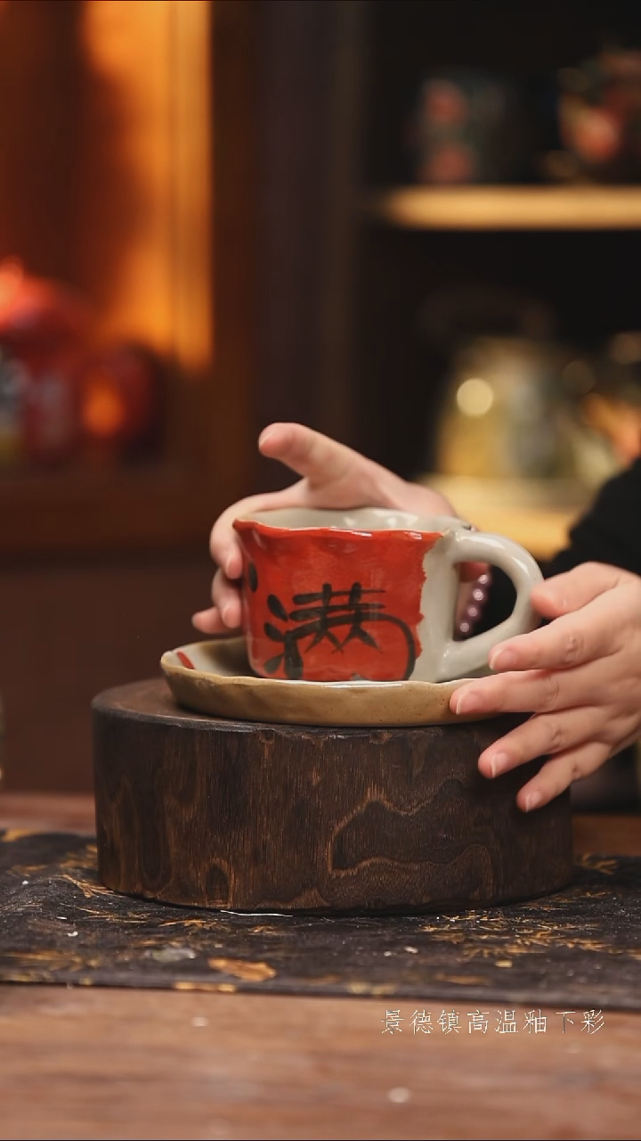 玻璃景德镇高温釉下手绘陶瓷@L758@