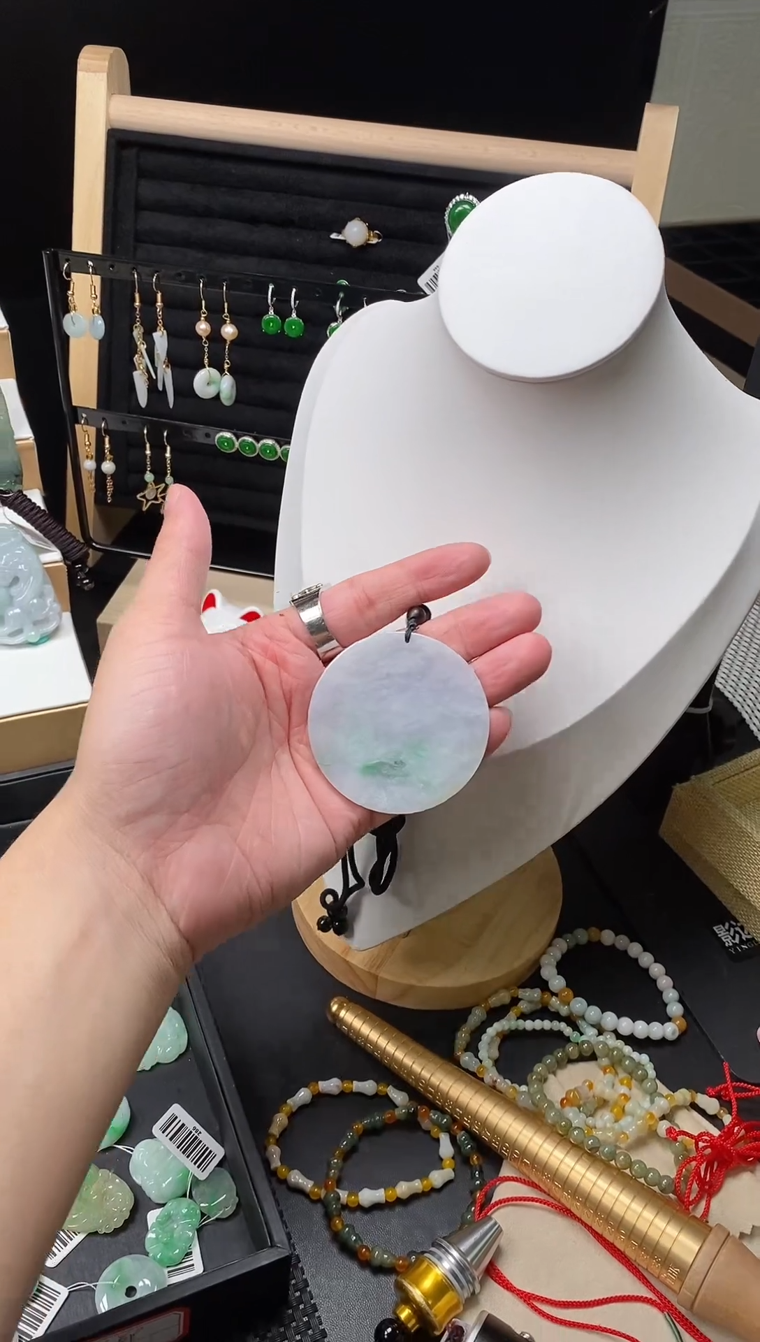 【闪购商品】翡翠颈饰未镶嵌88无事牌吊坠