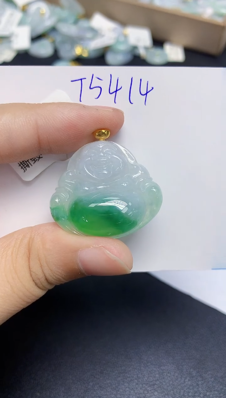 颈饰18K金镶嵌翡翠天然缅甸翡翠A货翡翠百元以上9元证书费自理