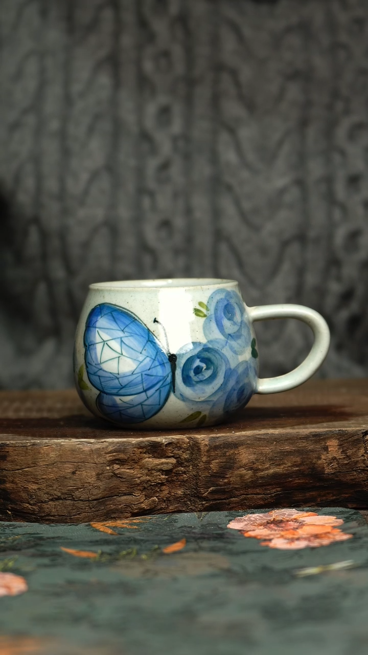 【闪购商品】杯釉下彩手工手绘同款陶器