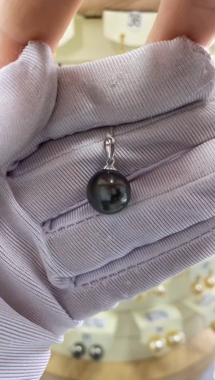 【闪购商品】海水珍珠吊坠(赠链)银S925镶嵌大溪地吊坠