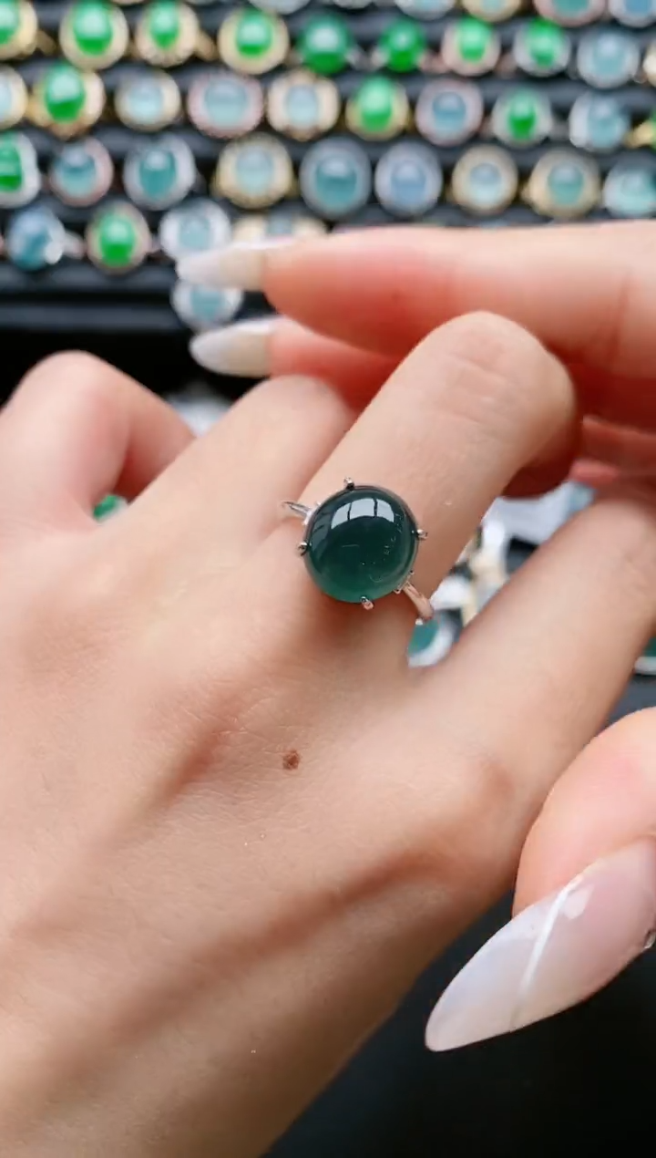 【闪购商品】翡翠戒指银S925镶嵌1111111