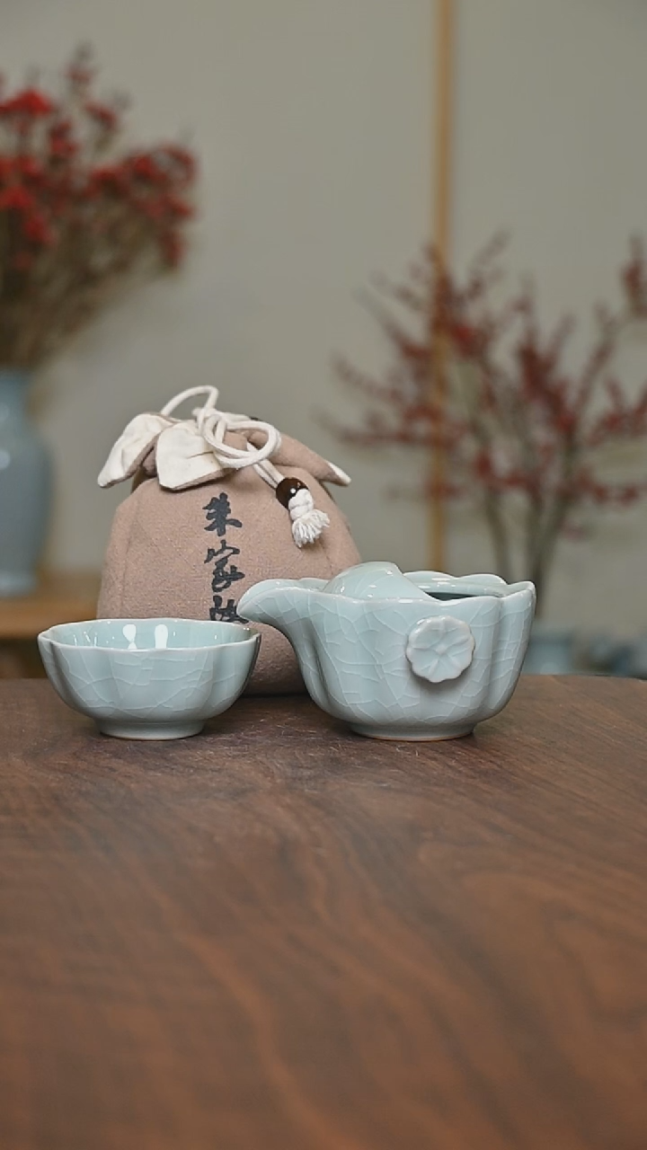 【闪购商品】其他微瑕粉青釉朱家款莲花快客100毫升