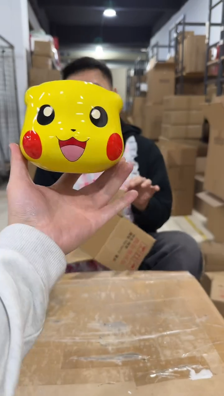 瓷片A款皮卡丘头杯