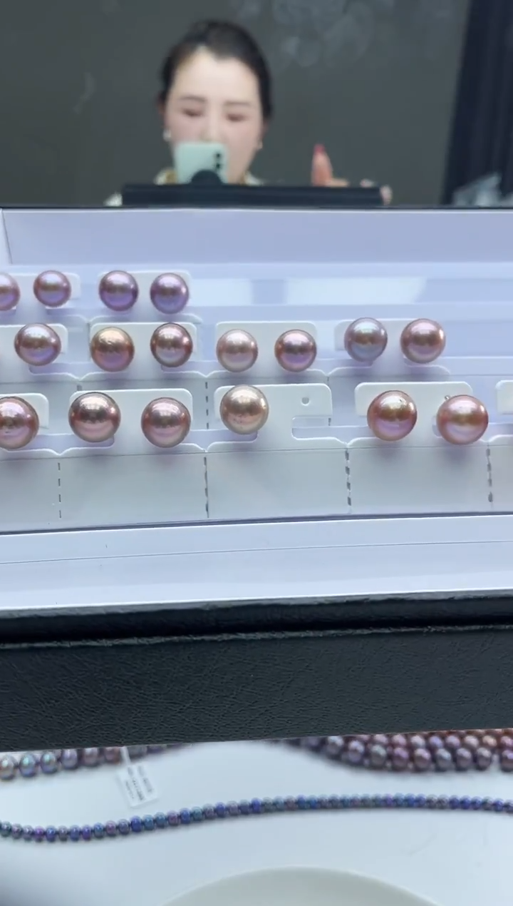 未镶嵌耳饰淡水珍珠紫色系 耳饰
