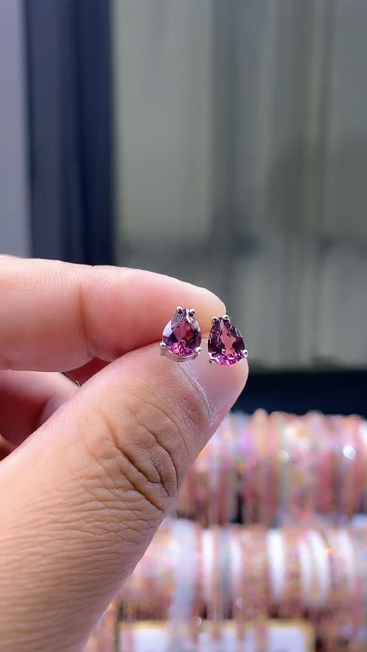 【闪购商品】碧玺耳钉银S925镶嵌16551566161615