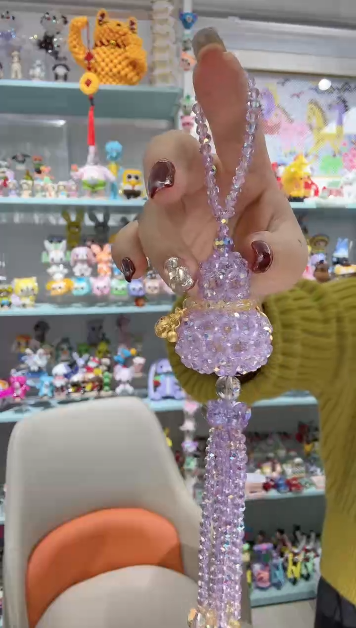 玻璃3038卡4水晶葫芦材料包1套紫色带个福袋配件