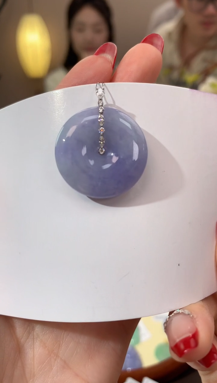 【闪购商品】翡翠颈饰18K金镶嵌天然缅甸a货翡翠