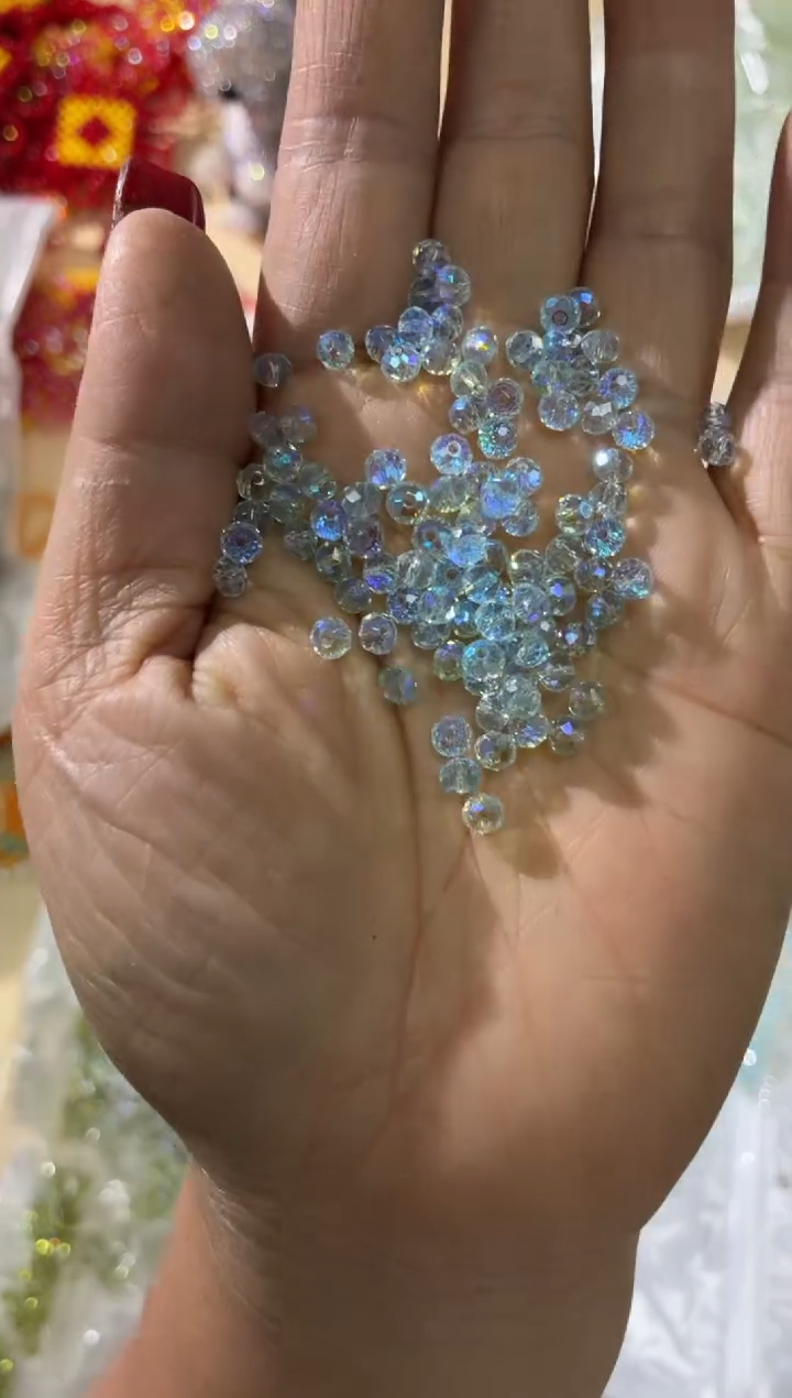 玻璃2963卡4国华扁100颗蒂芙尼蓝