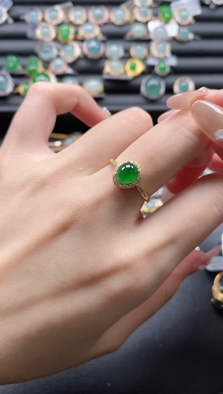 【闪购商品】翡翠戒指银S925镶嵌51151